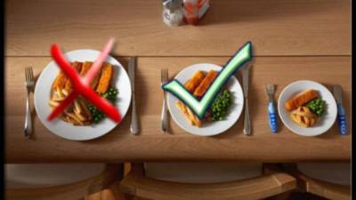 Las porciones de comida deben ser pequeñas para consumir las calorías que necesita el organismo.