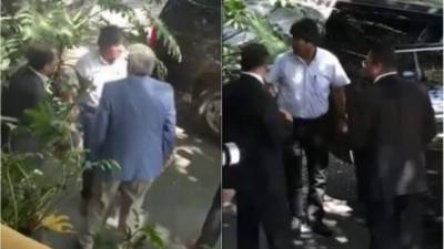 Morales fue captado saliendo de un exclusivo restaurante en un acomodado barrio de la capital mexicana./Twitter.