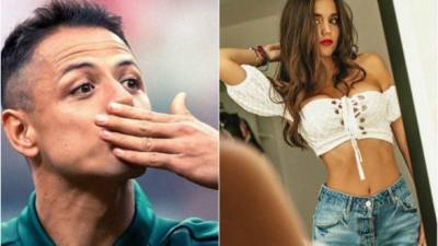 El delantero mexicano, 'Chicharito' Hernández y la modelo Lorena Alvarado. Fotos: Instagram