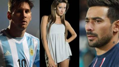 La modelo Belén Etchart (centro) ha causado revuelo con sus palabras sobre Messi y Lavezzi.