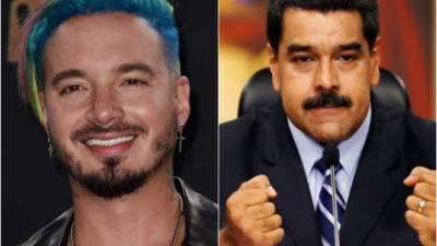 El cantante J Balvin y el presidente de Venezuela, Nicolás Maduro.