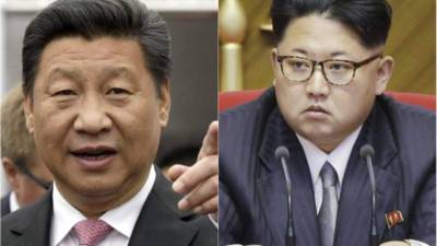 El presidente de China, Xi Jinping, y el líder norcoreano Kim Jong-un.