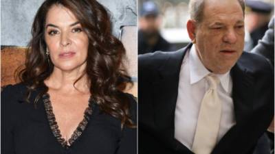 La actriz de 'Los Sopranos' Annabella Sciorra y el productor de cine Harvey Weinstein. AFP/Archivo