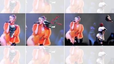 Miley Cyrus durante su concierto en Monterrey, México. EFE