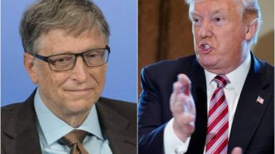 El fundador de Microsoft, Bill Gates y el presidente de EEUU, Donald Trump.