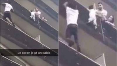 Mamoudou Gassama escaló cuatro pisos de un edificio para rescatar a un niño que estaba a punto de caer en París.