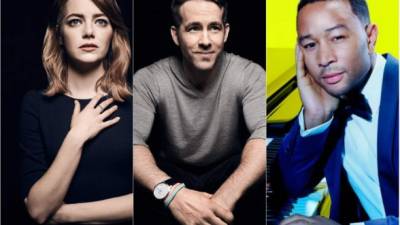 Emma Stone, Ryan Reynolds y John Legend. fotos: ‘time’.