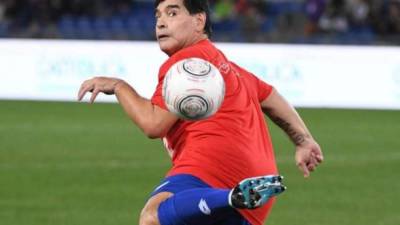 Maradona en el juego por La Paz de hace unas semanas.