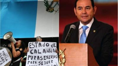 Manifestantes protestan contra el presidente guatemalteco, Jimmy Morales. EFE/Archivo