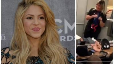 La cantante Shakira y la famosa azafata