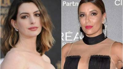 Las actrices Anne Hathaway y Eva Longoria.