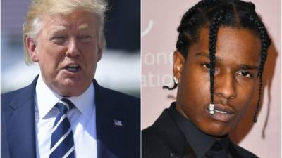 El presidente de EEUU Donald Trump y el rapero ASAP Rocky. Fotos: AFP