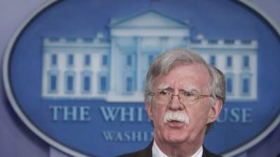 (FILES) In this file photo taken on January 28, 2019 National Security Advisor John Bolton speaks during a briefing in the Brady Briefing Room of the White House in Washington, DC. - President Donald Trump will open the way for lawsuits in US courts over property confiscated by Cuba, enforcing a controversial law that had been waived for more than two decades, an official said April 16, 2019. In allowing a key section of the 1996 Helms-Burton Act to take effect, Trump is moving ahead with a provision that had been waived by successive presidents mindful of the international consequences.National security advisor John Bolton will formally unveil the shift on Wednesday when he heads to Miami to address expatriates from Cuba as well as Venezuela and Nicaragua, two other countries in Latin America with leftist governments opposed by Trump. (Photo by Mandel NGAN / AFP)