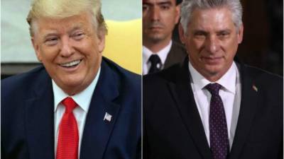 Donald Trump y el presidente cubano, Miguel Díaz-Canel.