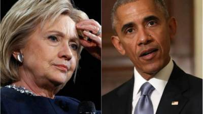 La excandidata demócrata Hillary Clinton y el expresidente de USA, Barack Obama.