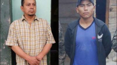 Manuel Orlando López Ortiz y José Adán Rivera Pérez fueron capturados en la 'Operación Marcala' en la Paz, zona sur de Honduras.