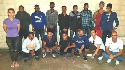 El grupo de migrantes detenidos por las autoridades migratorias hondureñas.