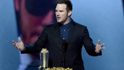 Chris Pratt recibió el premio MTV Generation en los MTV Movie And TV Awards 2018, grabados el 16 de junio y transmitidos el 18. Foto AFP/Kevin Winter.