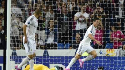 El colombiano marcó su primer gol con el Real Madrid en Champions.