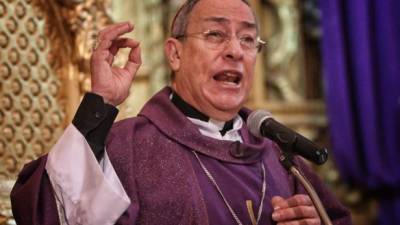 El Cardenal Óscar Andrés Rodriguez, durante una homilía en la basílica de Suyapa.