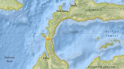 Un seísmo de 7,5 grados sacude la isla de Célebes, en el norte de IndonesiaImagen de un mapa que muestra el epicentro del terremoto que sacudió este viernes en la isla de Célebes, situada en el norte de Indonesia.