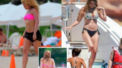 Antonela Roccuzzo y Shakira aprovecharon las vacaciones que tuvieron sus maridos futbolistas para lucir bikinazos en las playas.