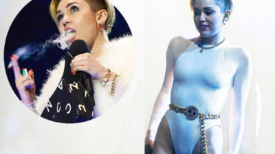 Miley Cyrus se fumó un cigarro de marihuana en Holanda.
