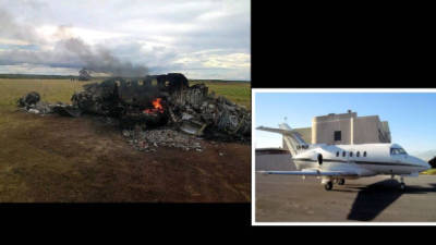 Venezuela divulgó dos imágenes que mostraban los restos calcinados del avión, sin mencionar cuál era su cargamento, ni el paradero de la tripulación.