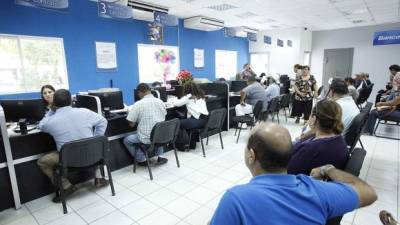 Alrededor de 200 abonados llegan a diario a las oficinas de servicio al cliente de la Enee ubicadas en la colonia Suazo Córdova. Foto: Wendell Escoto.