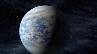 Esta recreación artística enviada por la NASA el 18 de Abril de 2013 muestra a Kepler-69c, un planeta parecido a la Tierra y localizado en la zona habitable de una estrella parecida al Sol situada a más de 2.700 años luz en la constelación de Cygnus. AFP