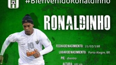 Así anunciaba el Racing uruguayo el fichaje de Ronaldinho.