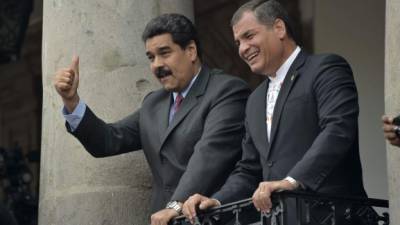 El presidente ecuatoriano Rafael Correa fungió como mediador en la reunión entre Maduro y Santos.