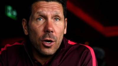 Simeone durante la conferencia de prensa. Foto AFP.