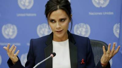 Victoria Beckham es la embajadora de buena voluntad para la ONU. EFE/PETER FOLEY