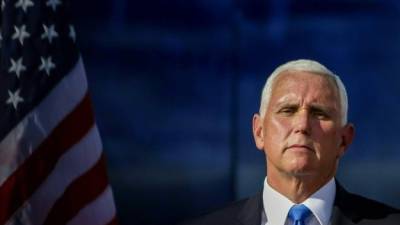 Pence lidera la sesión en el Senado para ratificar la victoria de Biden./AFP.