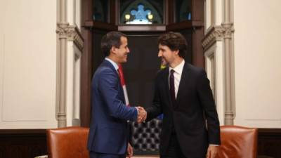 Guaidó viajó a Canadá donde se reunió este lunes con el primer ministro Justin Trudeau./AFP.