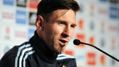 Lionel Messi compareció en rueda de prensa. Foto AFP