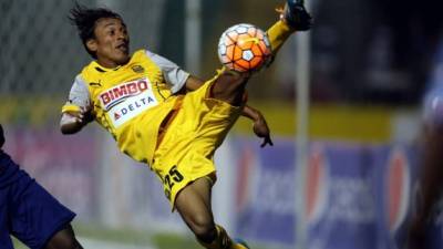 Javier Portillo, durante el partido contra el Motagua.