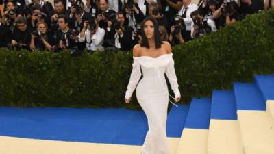 Kim Kardashian attends the Costume Institute Benefit May 1, 2017 at the Metropolitan Museum of Art in New York. / AFP PHOTO / ANGELA WEISS