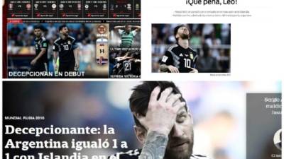 Argentina empató 1-1 con Islandia, pero el penal fallado de Messi se robó las portadas.