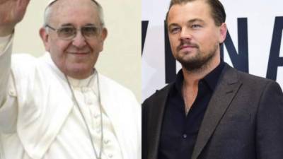 El papa Francisco y el actor estadounidense Leonardo DiCaprio.