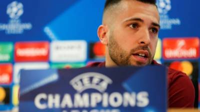 Jordi Alba en rueda de prensa . FOTO EFE.