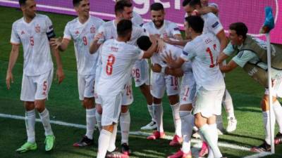 La selección de España se dio un festín en Sevilla ante Eslovaquia. Foto AFP.