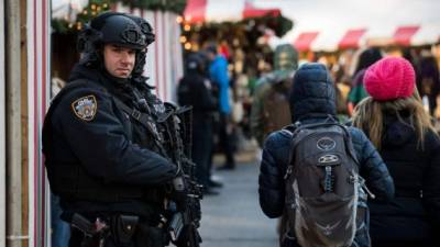 La seguridad se ha reforzado a pesar de que no existen amenazas específicas contra Nueva York, la ciudad más poblada de EUA. Foto: Drew Angerer/Getty Images/AFP