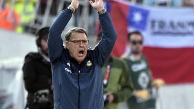 Tata Martino, durante la final de la Copa América. Foto AFP