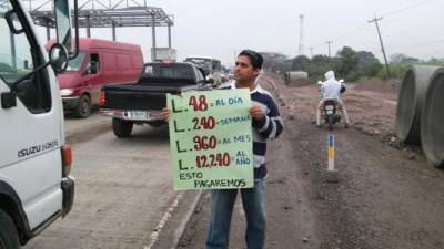 La construcción de las casetas en la autopista que de San Pedro Sula comunica a El Progreso fueron suspendidas.