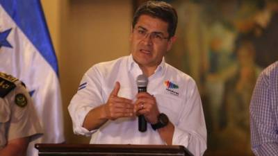 El presidente Hernández dio declaraciones en conferencia de prensa.