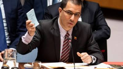 El canciller venezolano, Jorge Arreaza, arremetió contra EEUU en una reunión de la ONU en Viena./AFP.