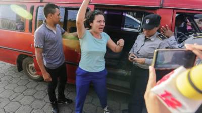 La opositora María Adilia Peralta es una de las presas políticas liberadas en Managua./AFP.