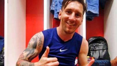 Leo Messi está feliz con otro título de Liga española.